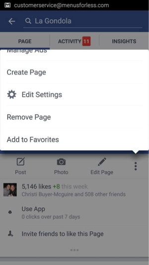 V mobilnem telefonu obiščite svojo Facebook stran in tapnite Uredi nastavitve. Na namizju kliknite Nastavitve.