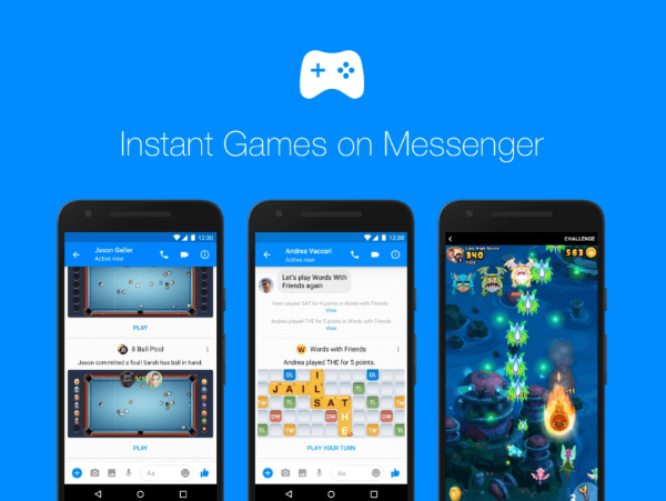 Facebook širi Instant Games v programu Messenger širše in uvaja nove bogate funkcije igranja, bote za igre in nagrade.