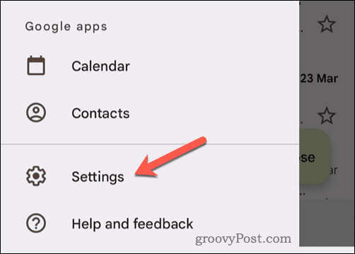 Odprite nastavitve Gmaila v mobilni napravi