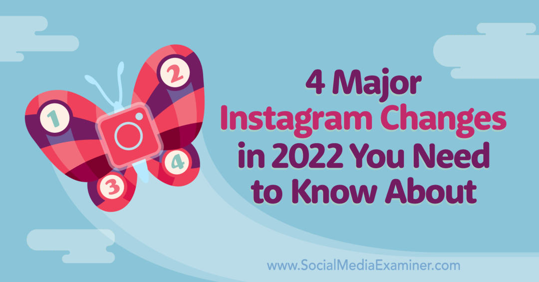 4 glavne spremembe na Instagramu v letu 2022, o katerih morate vedeti Marly Broudie na Social Media Examiner.