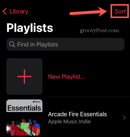 Apple Music razvršča sezname predvajanja