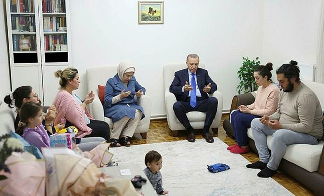 Pomenljiv obisk predsednika Erdoğana in Emine Erdoğan pri družini preživelega potresa!