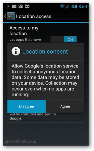 Android soglasje za lokacijo
