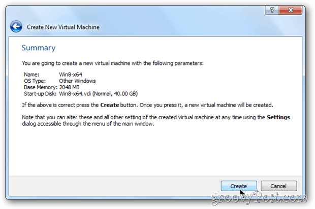 Povzetek VirtualBoxa Vm windows 8