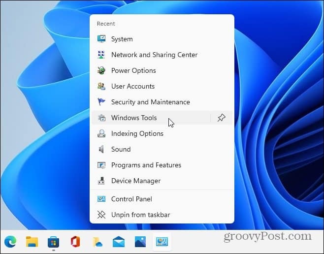 Dostop do elementov CPL v opravilni vrstici Windows 11