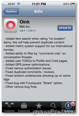 Oink 1.0.1 Posodobitev iz Apple App Store