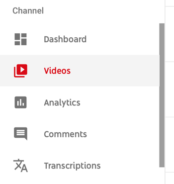 Kako uporabiti video serijo za rast kanala v YouTubu, možnost menija za izbiro določenega videoposnetka v YouTubu za ogled analitičnih podatkov