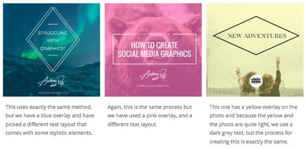 Ustvarite različne različice slik v družabnih medijih.