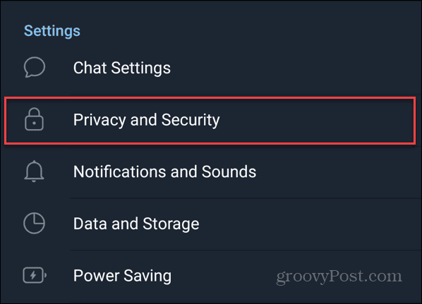 Nastavitve zasebnosti in varnosti v Telegramu v sistemu Android