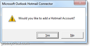 dodajte račun hotmail v Outlook z orodjem za povezovanje