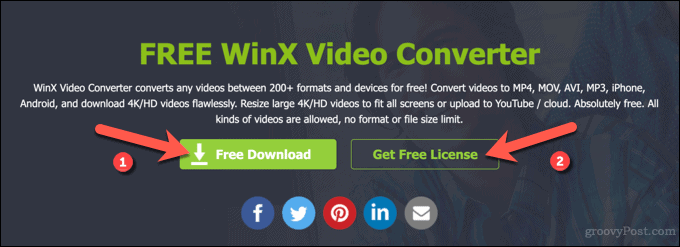 Nalaganje WinX Video Converterja