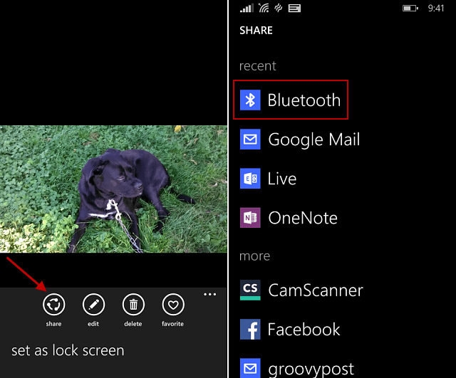 Windows Phone 8.1 Nasvet: Skupna raba datotek prek Bluetooth