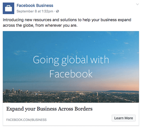 facebook za globalno poslovanje