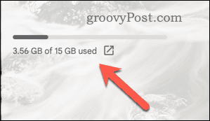 Primer prostora za shranjevanje za račun Gmail