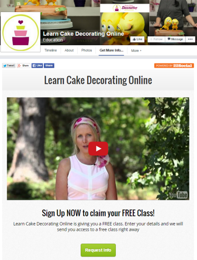 naučite se okrasitve torte v spletni aplikaciji facebook
