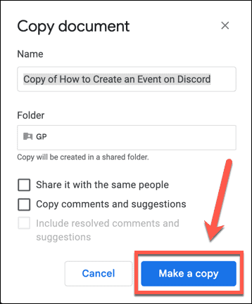 google dokumenti shrani kopijo