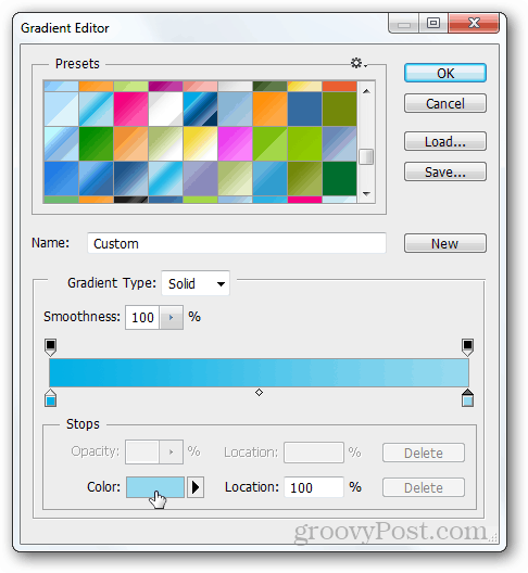 gradient photoshop ustvari modro barvo povleci make tutorial create