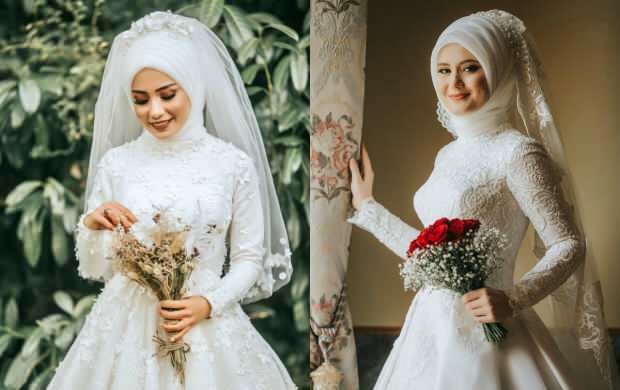Hijab modeli poročnih oblek 2020