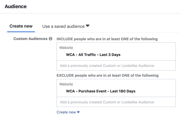 Kako ustvariti Facebook dosegljive oglase, korak 5, nastavitve oglasov po meri za obisk spletnega mesta