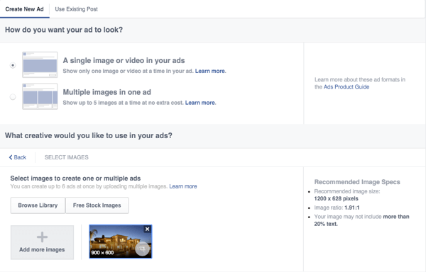 Facebook oglas na platnu nastavi kreativne možnosti