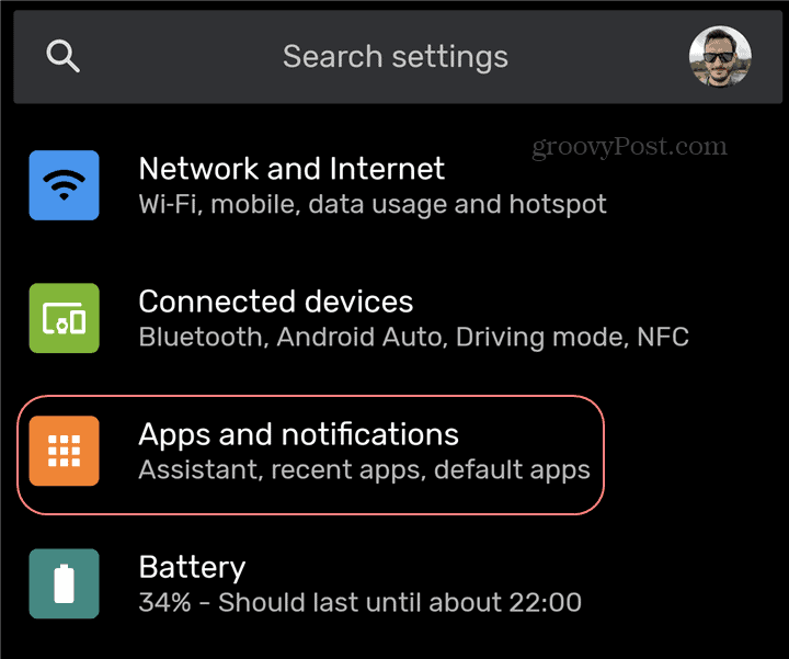 Aplikacije za nastavitve različice aplikacije za Android