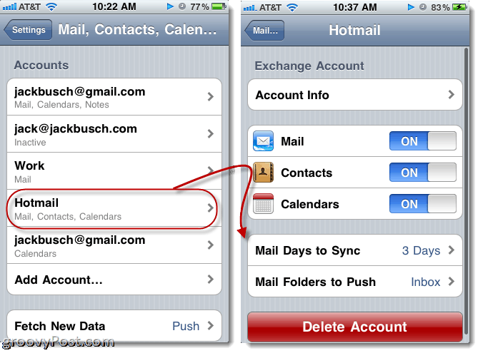 Pošiljanje Hotmaila iz iPhone-a
