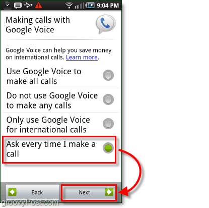 Nastavitev uporabe storitve Google Voice v Android Mobile Config