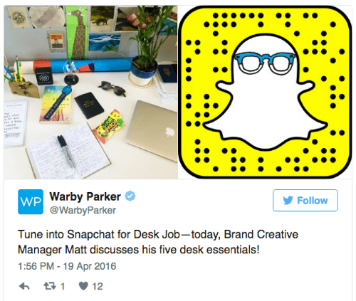 snapchat warby parker