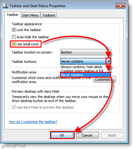 Windows 7 prilagodite opravilno vrstico