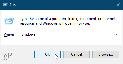 Odprite okno ukaznega poziva v sistemu Windows 10