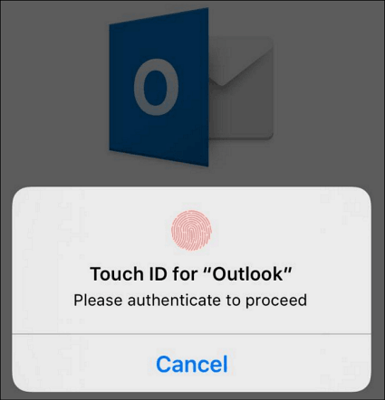 Dotaknite se ID-ja Outlook iPhone