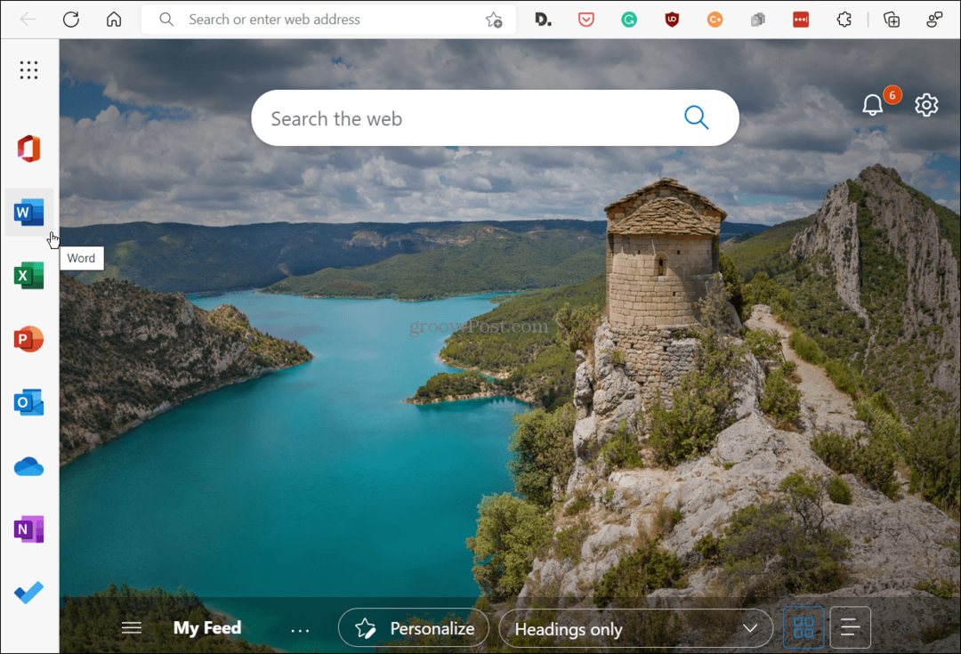 Onemogočite stransko vrstico Microsoft Edge