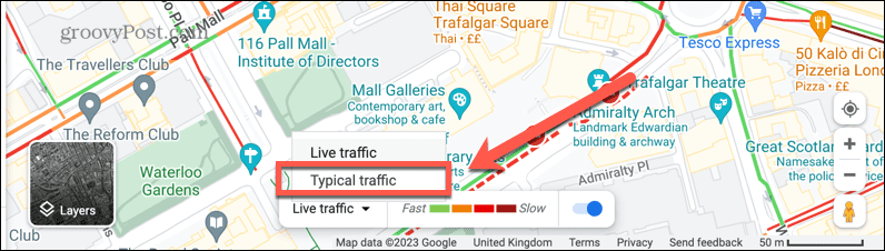 google maps običajni promet