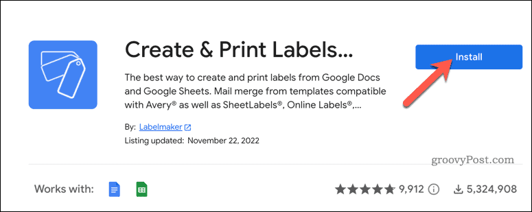 Namestite dodatek za oznake v Google Dokumentih