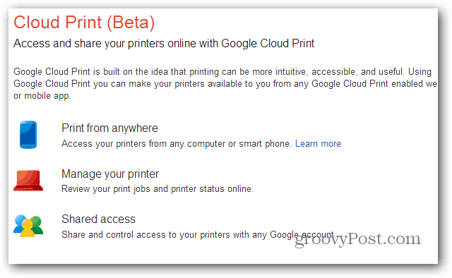 Tiskanje iz Nexusa 7 prek Google Cloud Print