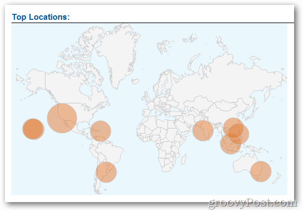 google analytics najbolj priljubljene lokacije v realnem času beta