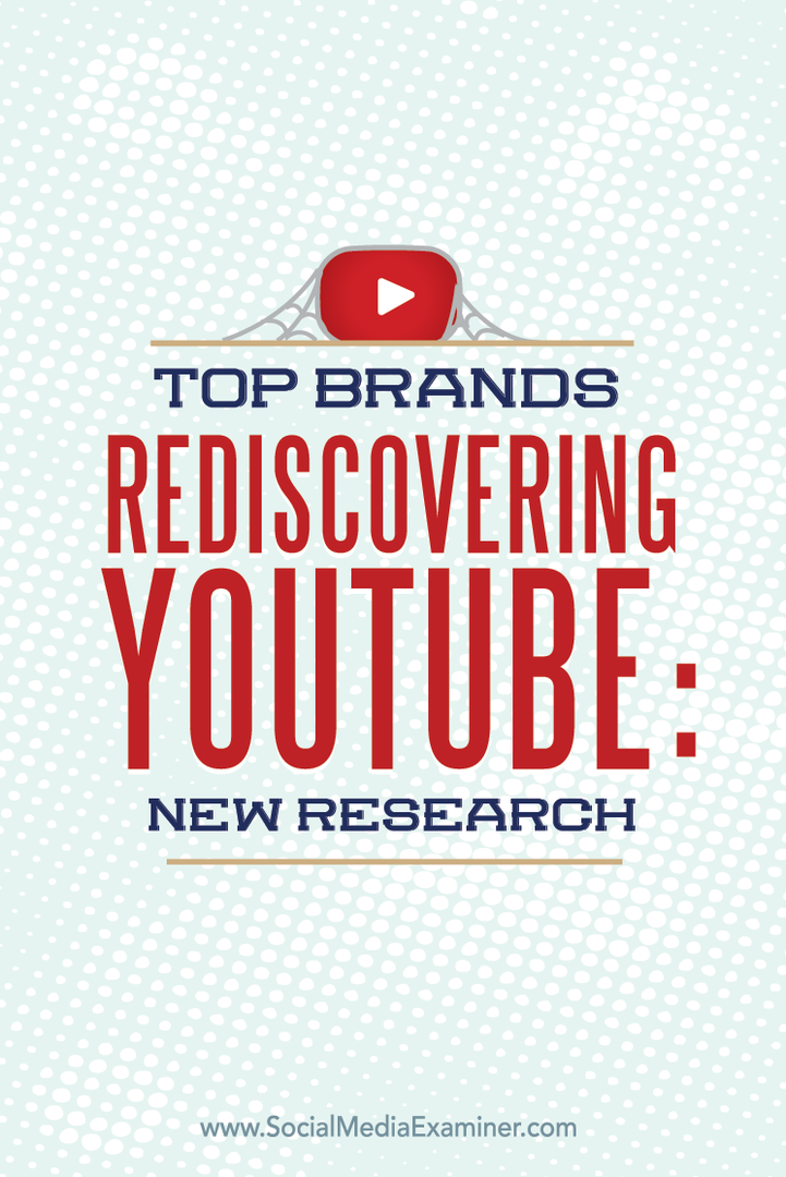 Najboljše blagovne znamke, ki ponovno odkrivajo YouTube: nove raziskave: Social Media Examiner