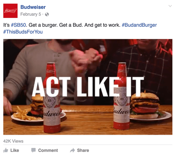 video oglas budweiser facebook