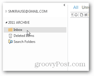 kako ustvariti pst datoteko za Outlook 2013 - novo mapo v nabiralniku