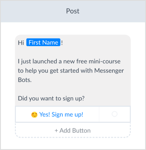 ustvari zaporedje za Messenger bot z ManyChat