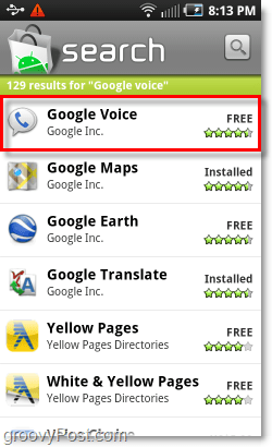 Google Voice za mobilne naprave Android Market