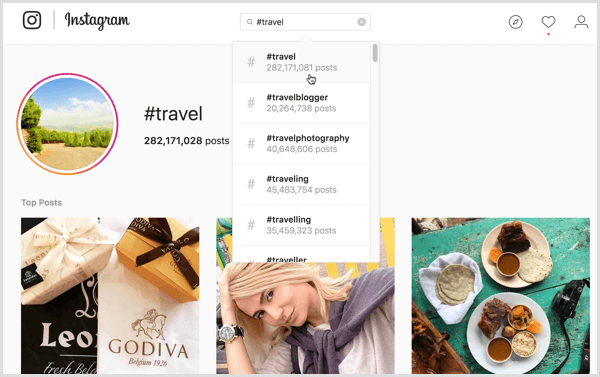 Za določena iskanja hashtagov v Instagramu lahko različni uporabniki vidijo različne rezultate vsebine.