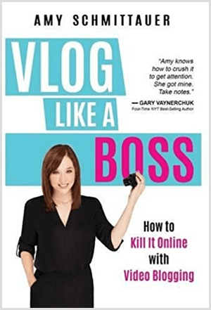 Amy Landino je pod imenom Amy Schmittauer napisala knjigo Vlog Like a Boss. Na naslovnici je fotografija Amy od pasu navzgor, ki drži video kamero. Naslov se prikaže na svetlo modrem ozadju z belimi in fuksijevimi črkami. Slogan knjige je Kako ga ubiti na spletu z video blogiranjem.