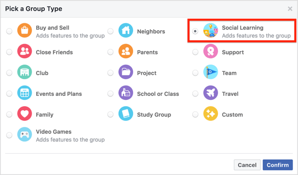Če želite svojo skupino nastaviti na Social Learning, kliknite Več pod naslovnico skupine in izberite Uredi nastavitve skupine.