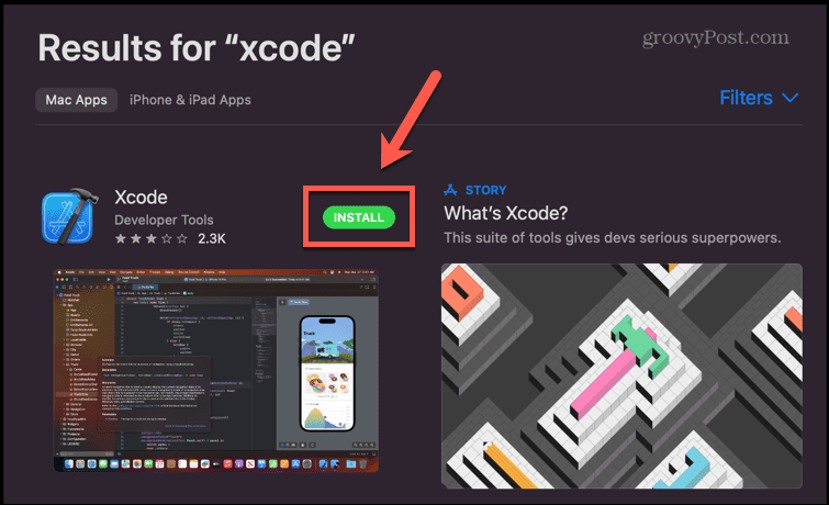 namestitev xcode v trgovini z aplikacijami
