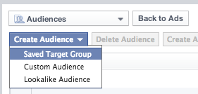 izbira shranjene ciljne skupine na facebooku