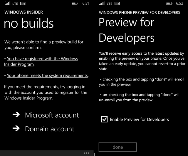 Windows Phone 10 predogled za podporo 512MB naprav