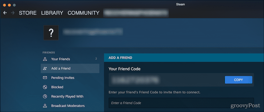 Kako najti kodo prijatelja na steamu