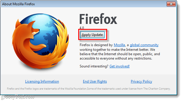 Firefox 4 uporabi posodobitev