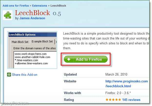 naložite leechblock za Firefox